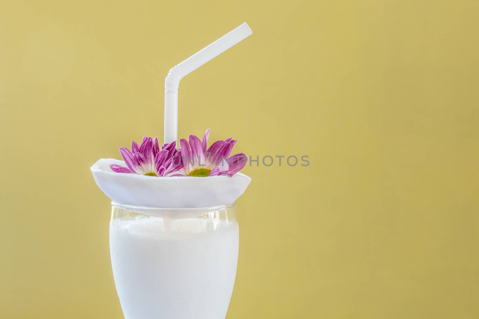 sweet healthy coconut smoothie served with fresh coconut