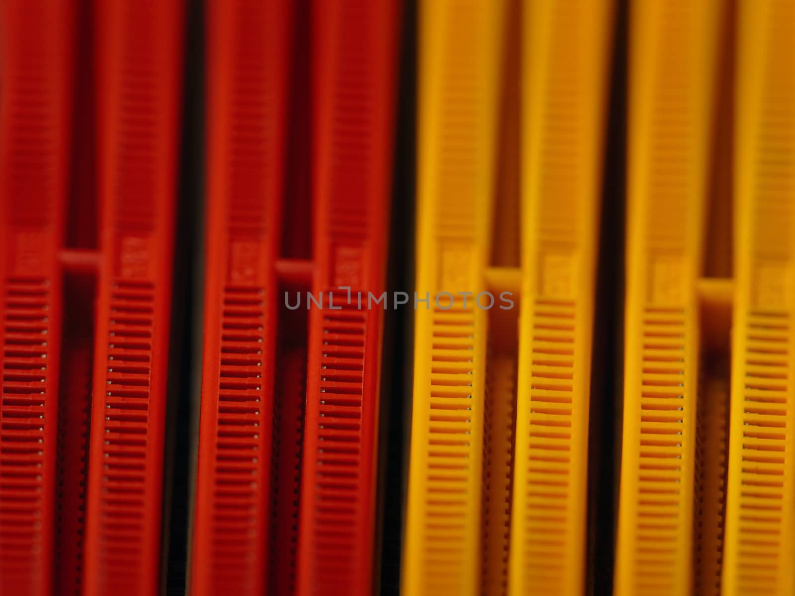 red and yellow random access memory computer slots