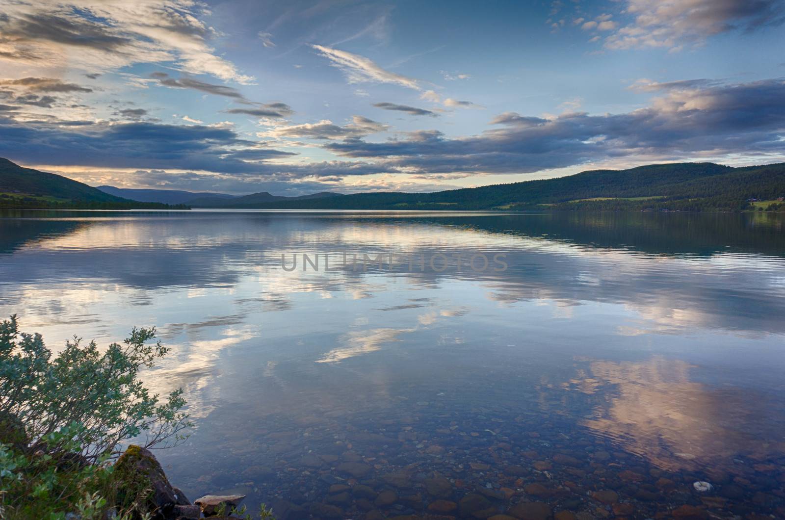 Romantic lake landscape in europe by javax