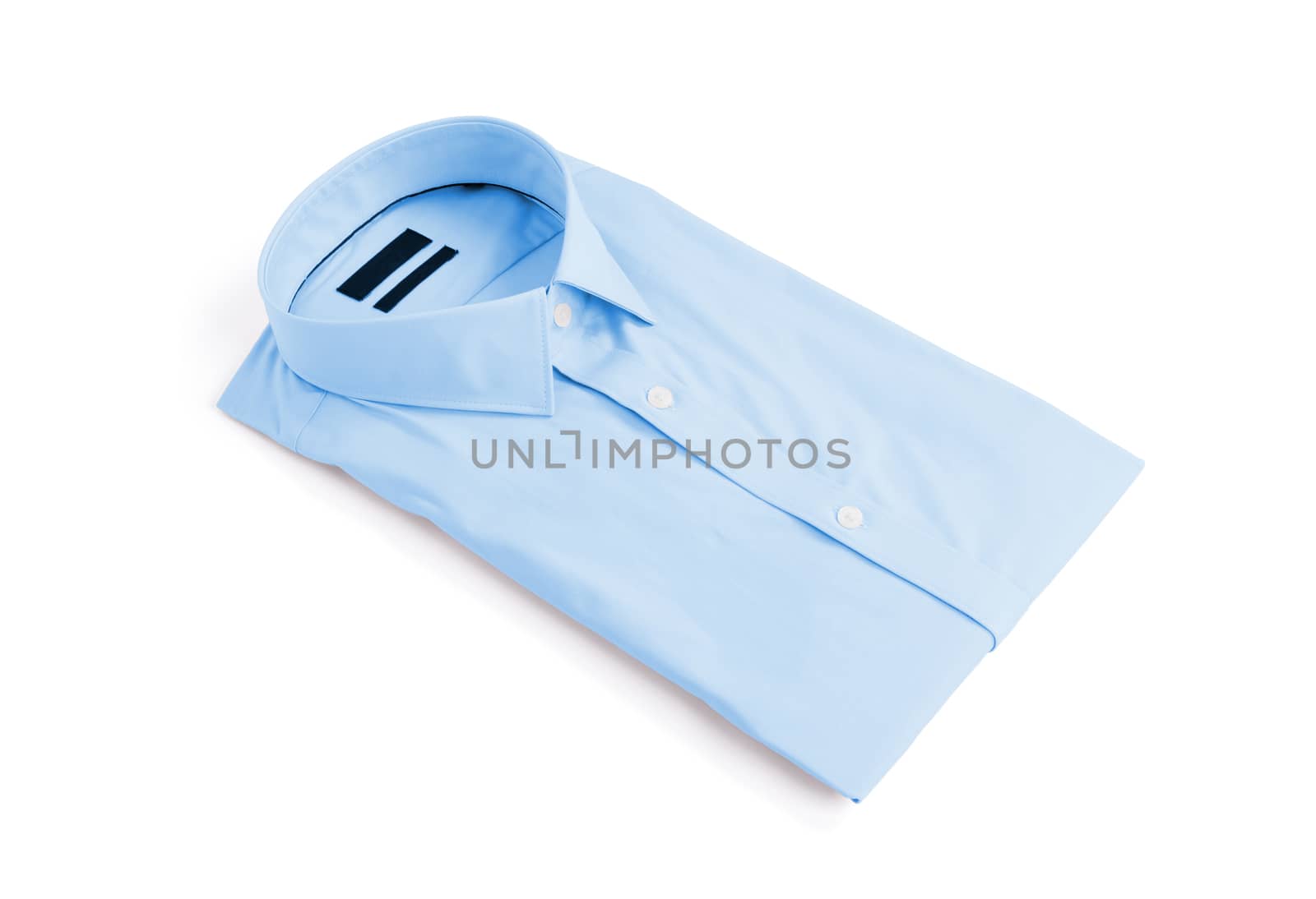 Blue man shirt on white background - New and folded