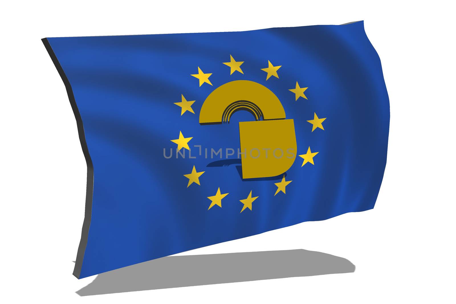 Eu flag with lock. Concept General Data Protection Regulation - DSGVO