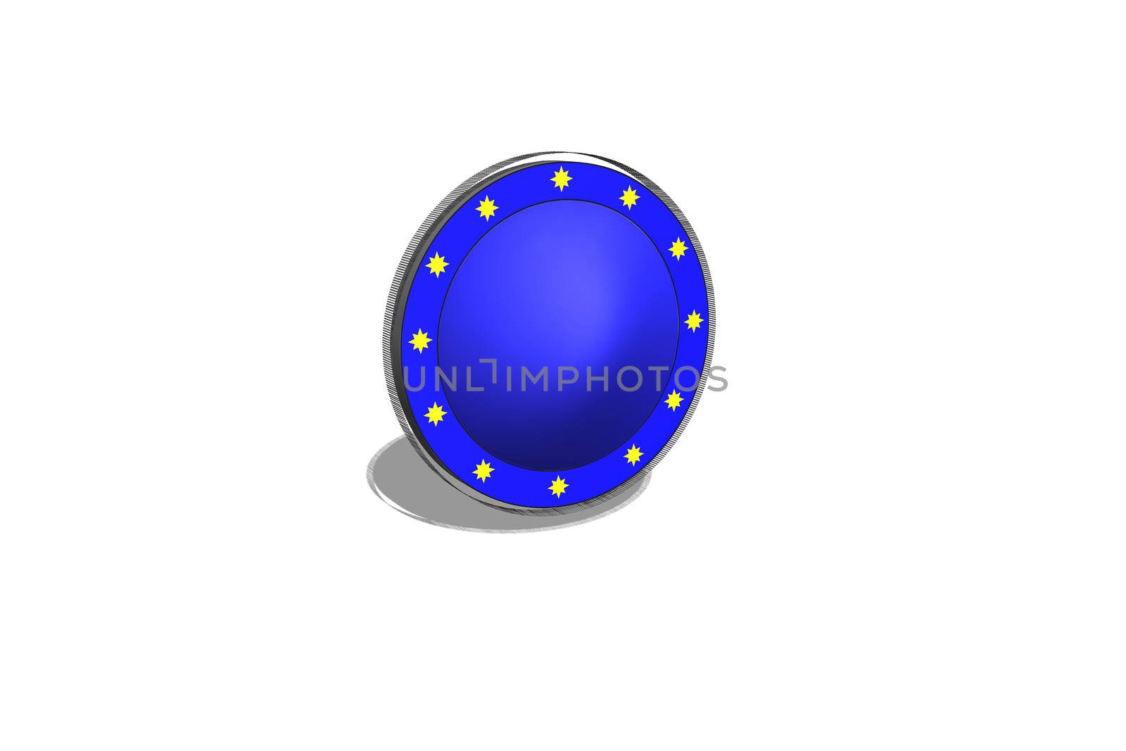 EU medal in 3D against white background