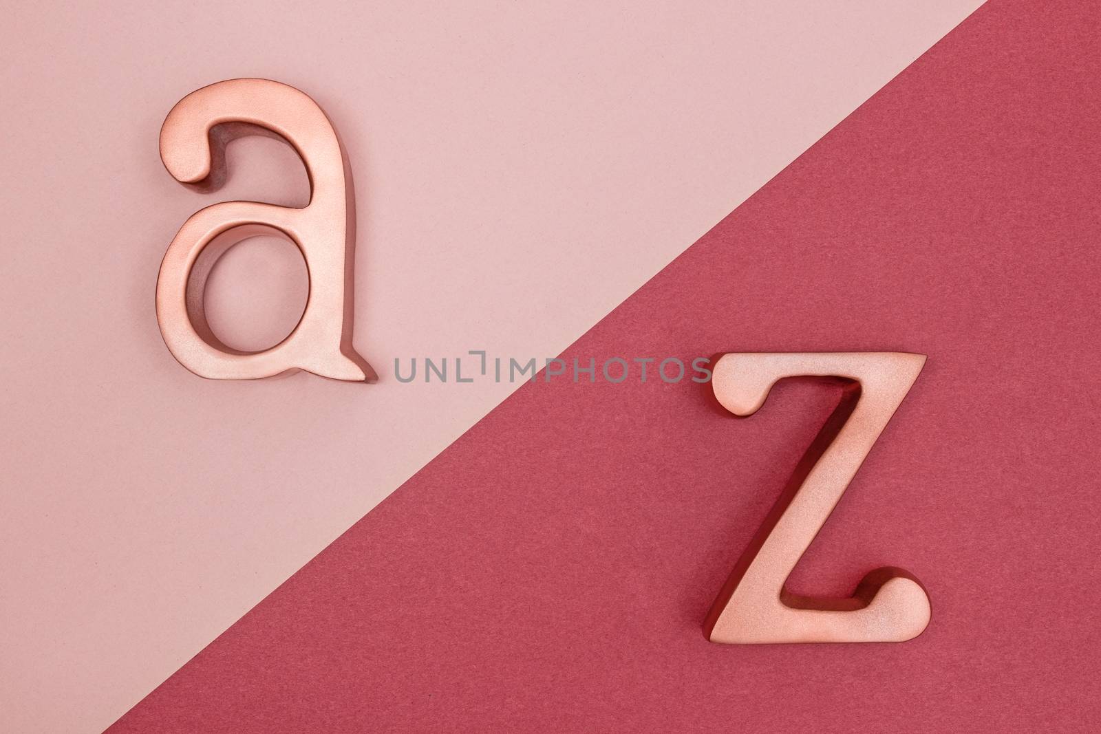 Metal letters on pink and cherry red background by anikasalsera