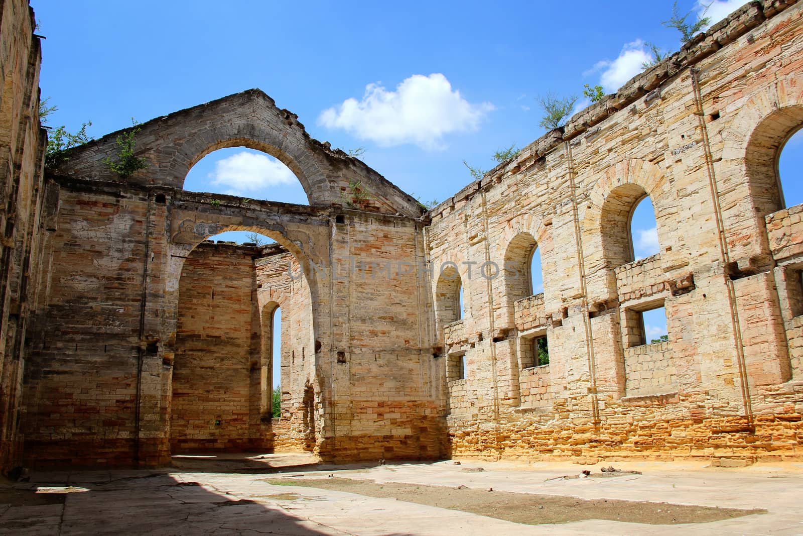 The ruins of the old German church. Photo. Ukraine