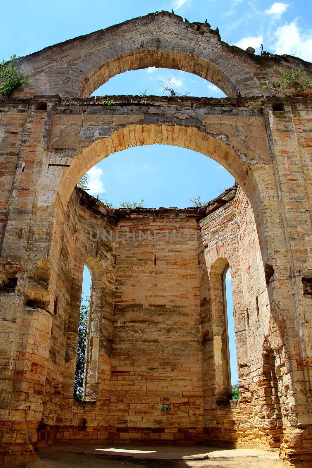 The ruins of the old German church. Photo. Ukraine