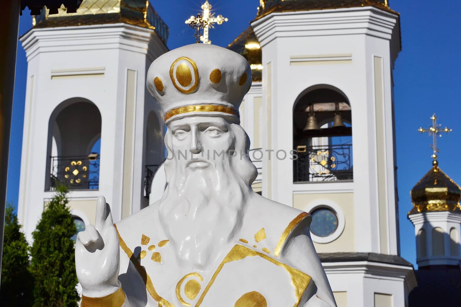 Statue of St. Nicholas the Wonderworker near the church.