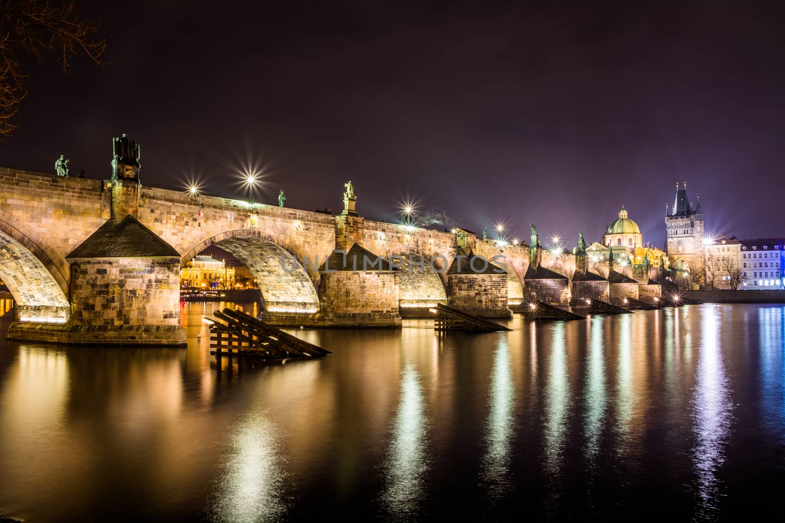 Night Charles Bridge. Prague, Czech Republic by nikolaydenisov
