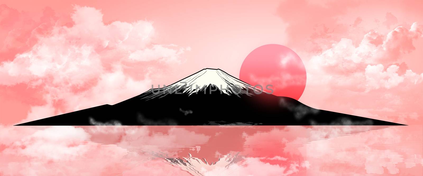 Mount Fuji on evening sunset 1  by liolle