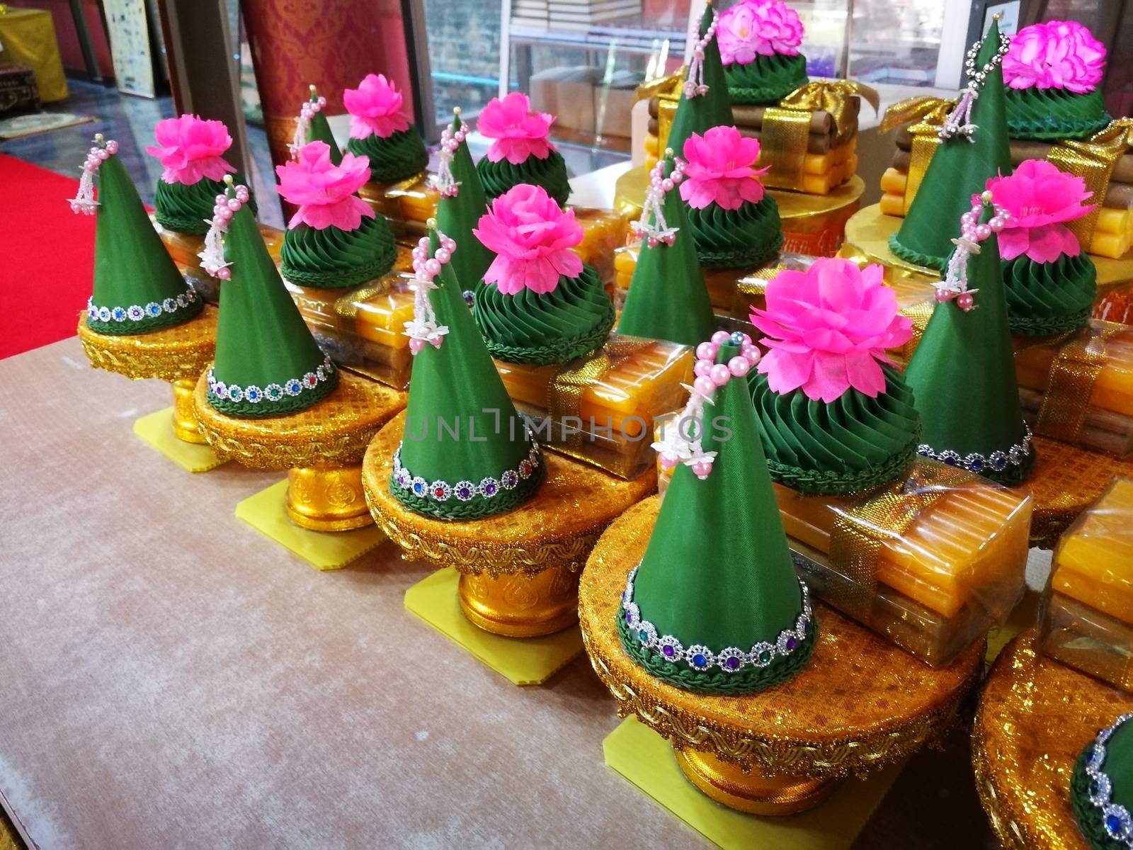 incense and candles  for Buddha statue to pray gods by shatchaya