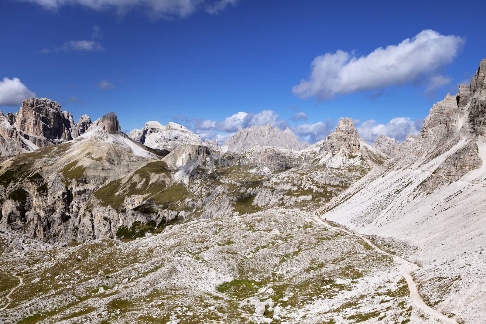 Dolomites mountains landscape on a sunny autumn day