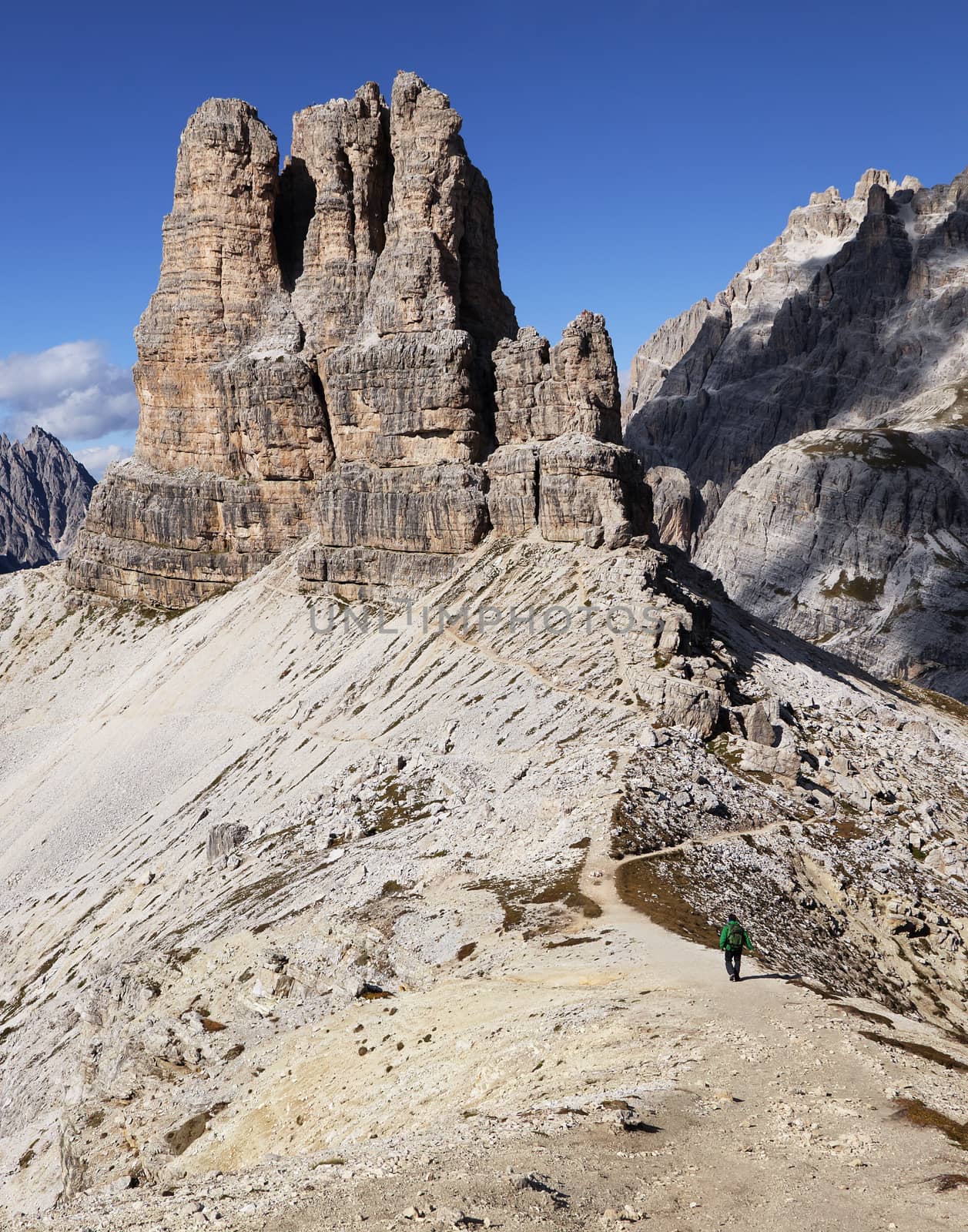 Dolomites mountains landscape on a sunny autumn day