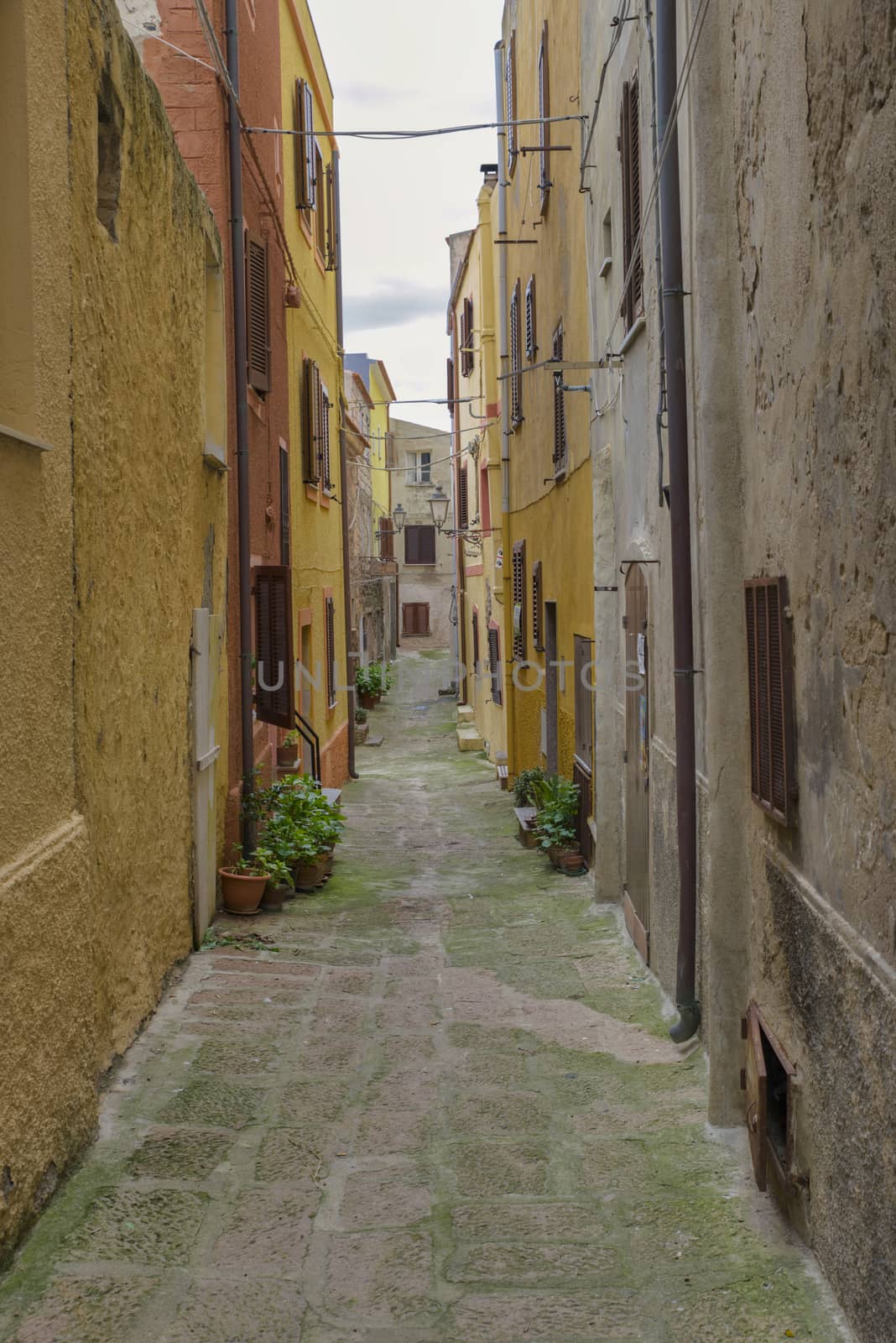 old street witch houses in castelsardo on sardinia island