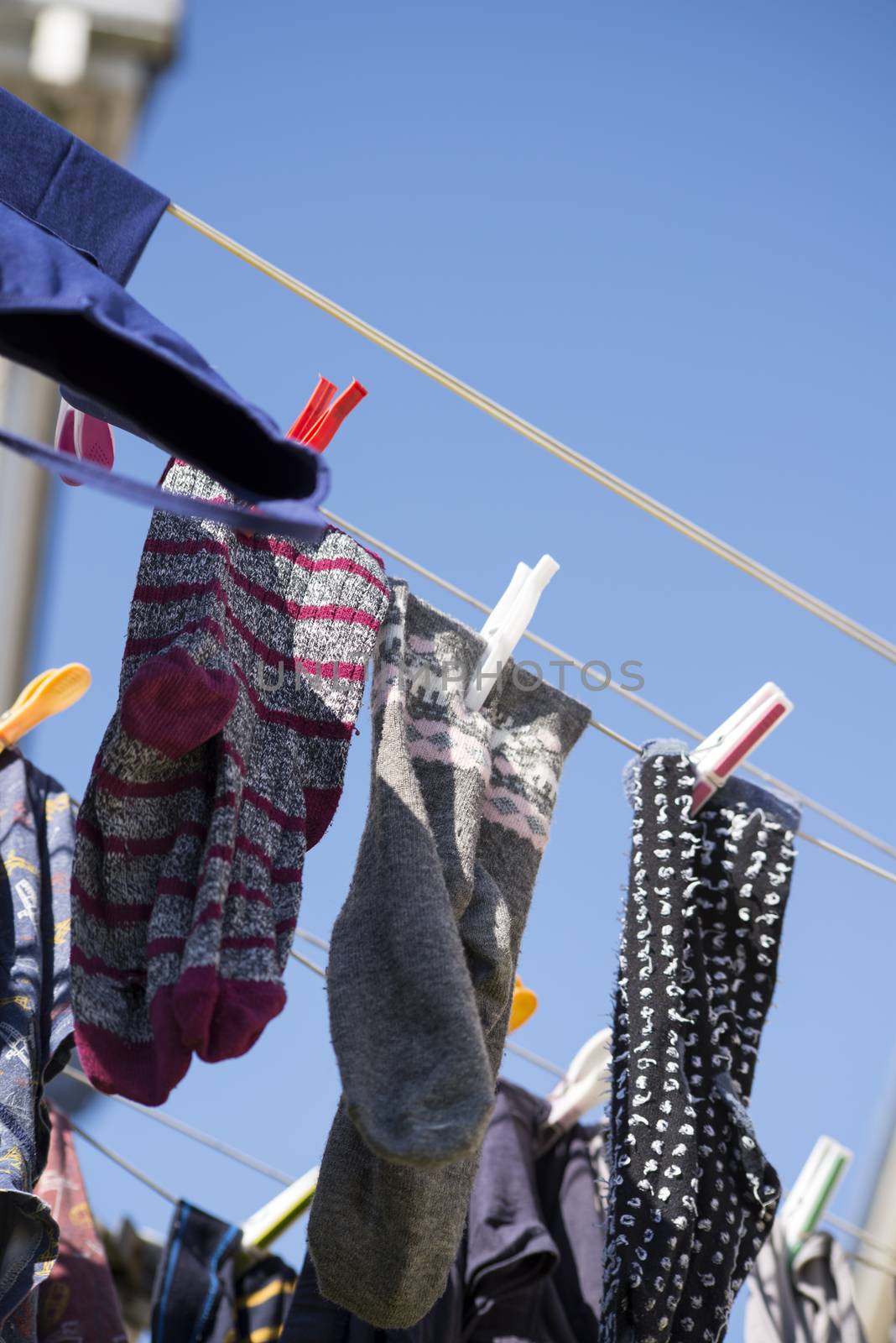 washing line with clothes out to dry