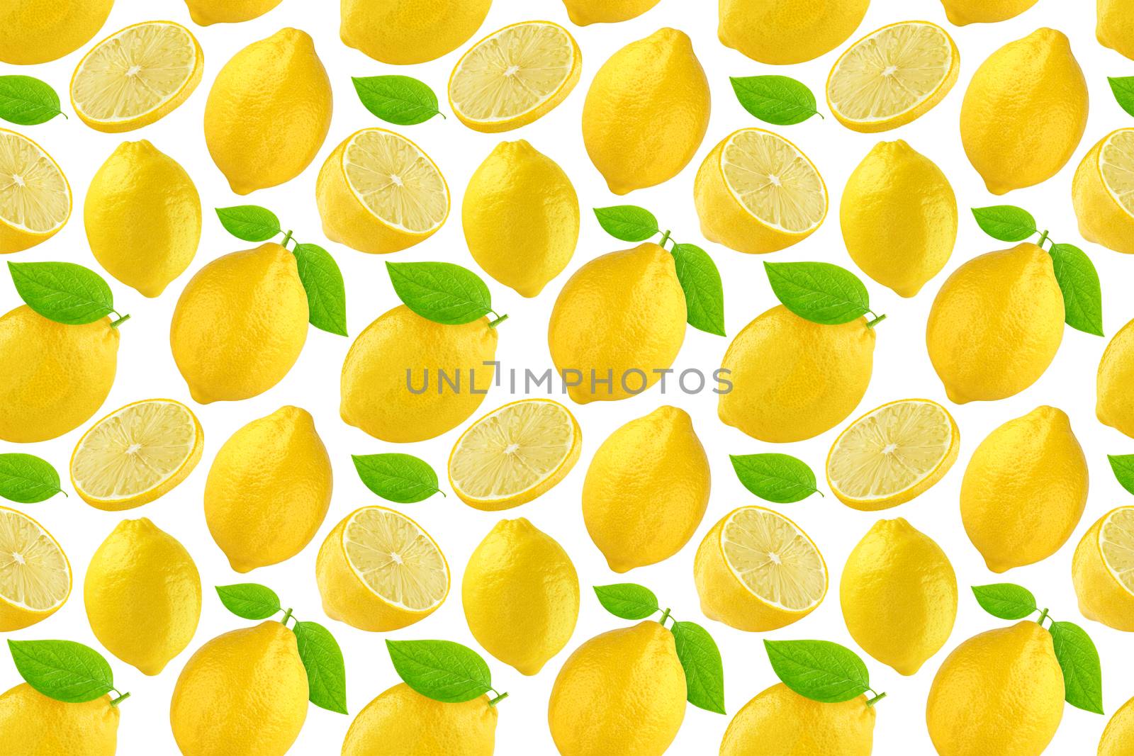Seamless pattern with lemons. Lemon isolated on white background. by xamtiw