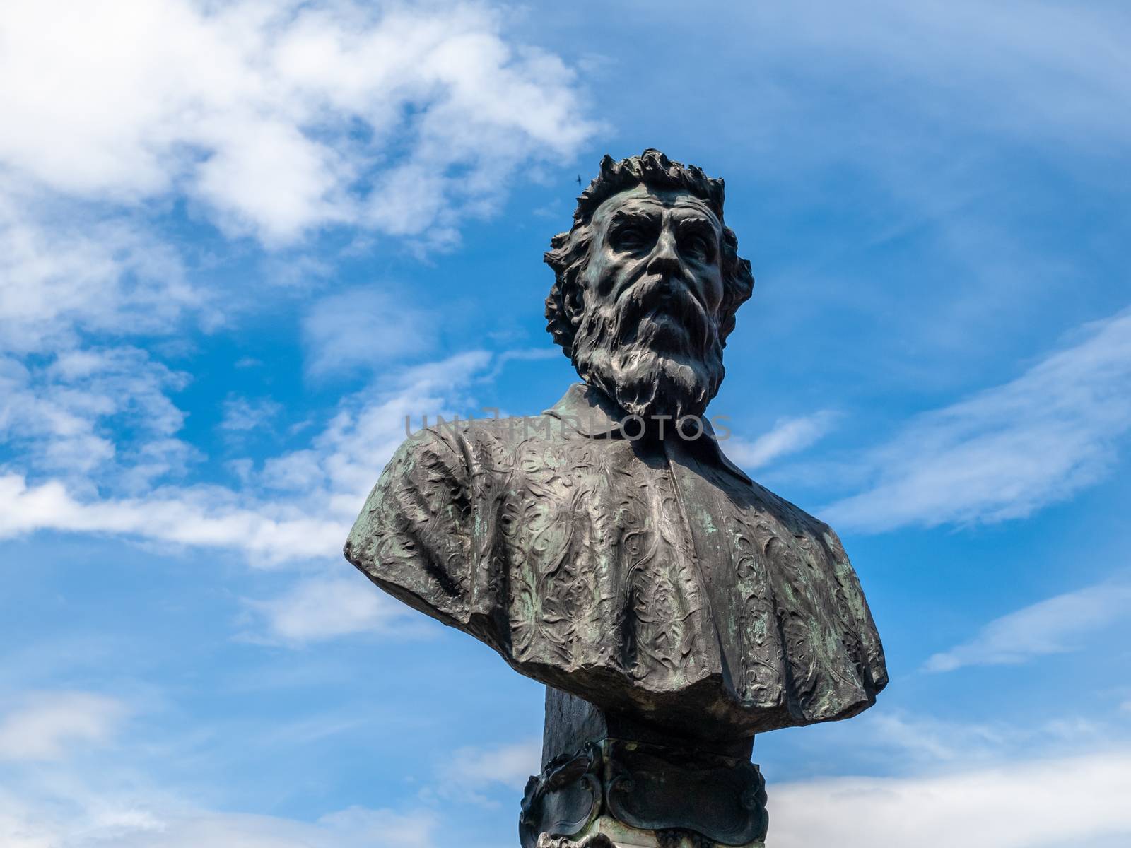 Bust of Benvenuto Cellini on Ponte Vecchio in Florence, Italy by pyty