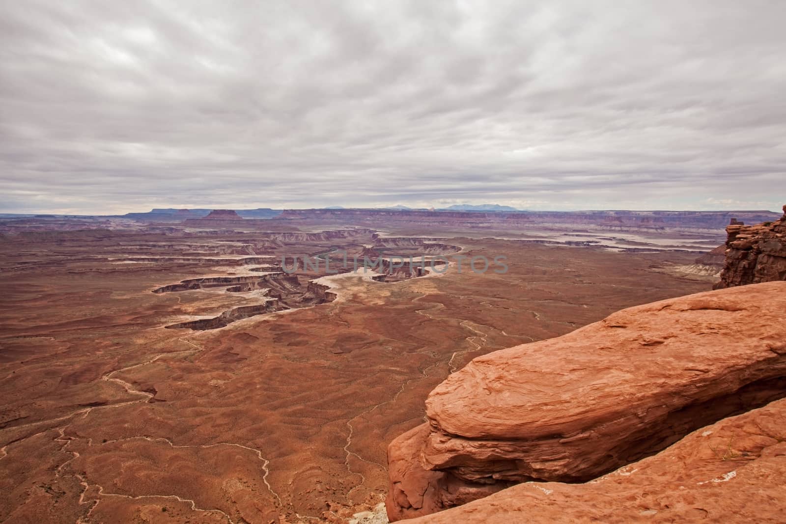 View over the Green River Valley from the Canyonlands National Park, Utah. United States of America.