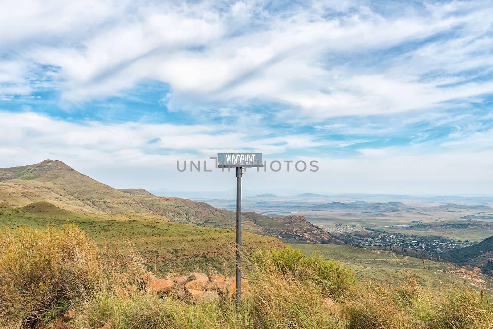 Windpunt (wind point), a corner in the historic Jouberts Pass at Lady Grey in the Eastern Cape Province