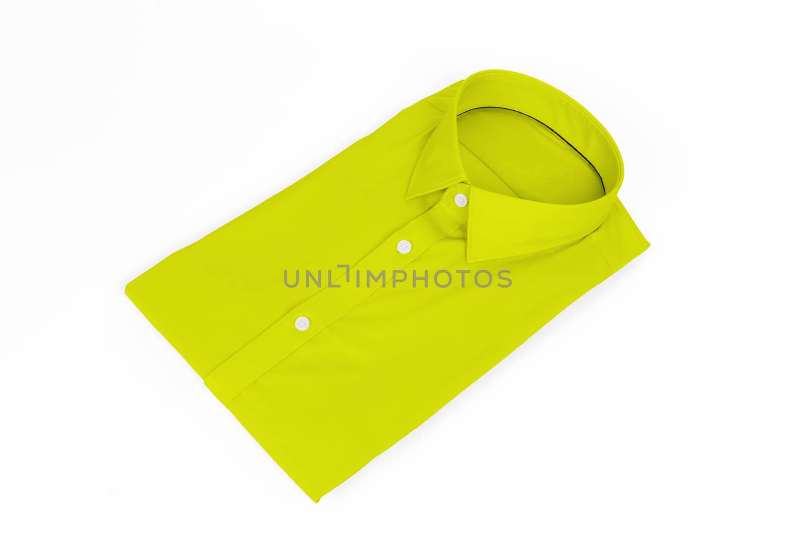 Yellow man shirt on white background by michaklootwijk