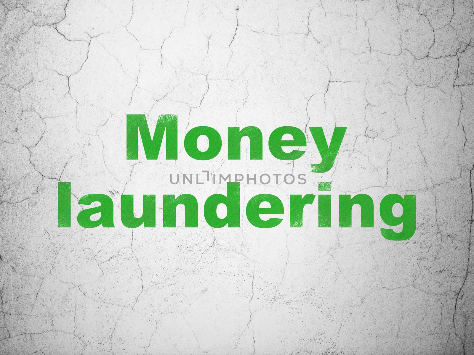Currency concept: Green Money Laundering on textured concrete wall background
