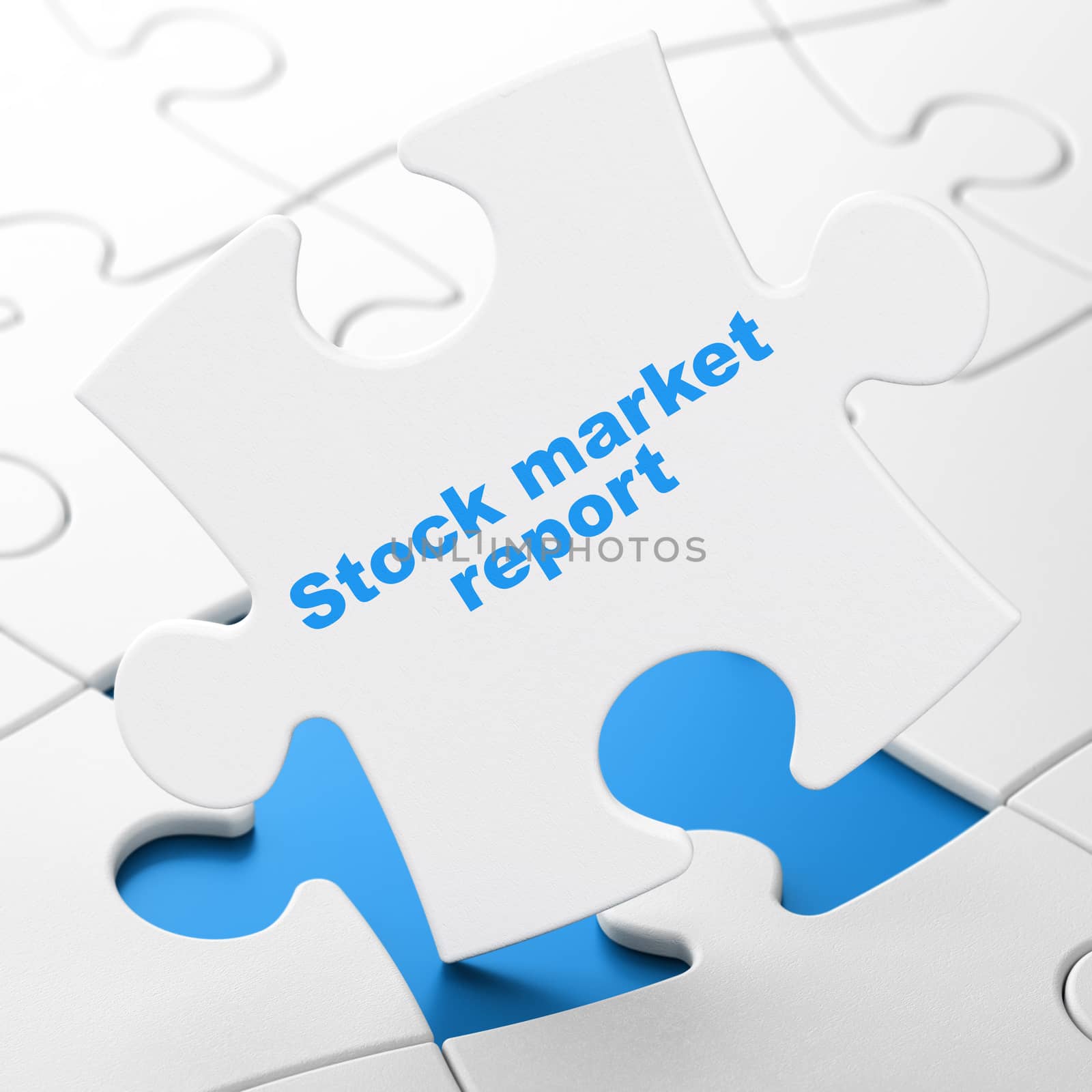 Banking concept: Stock Market Report on puzzle background by maxkabakov