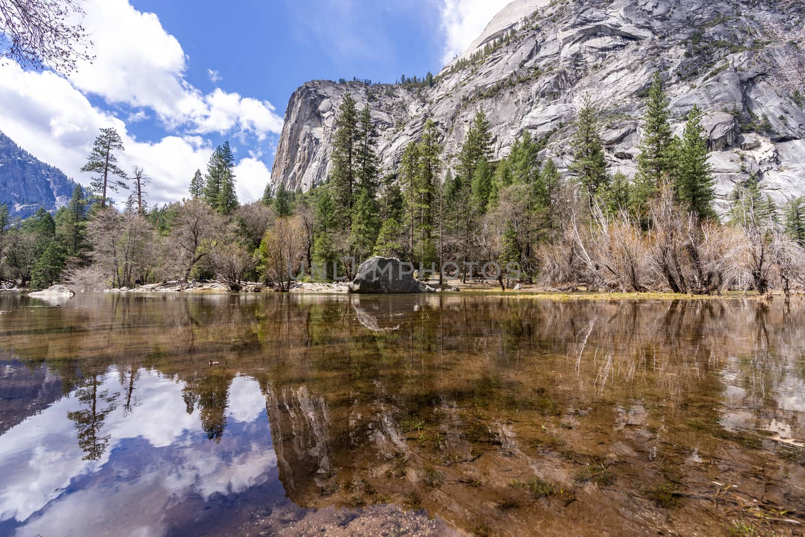 Mirror Lake at Yosemite Valley national Park in California San Francisco USA