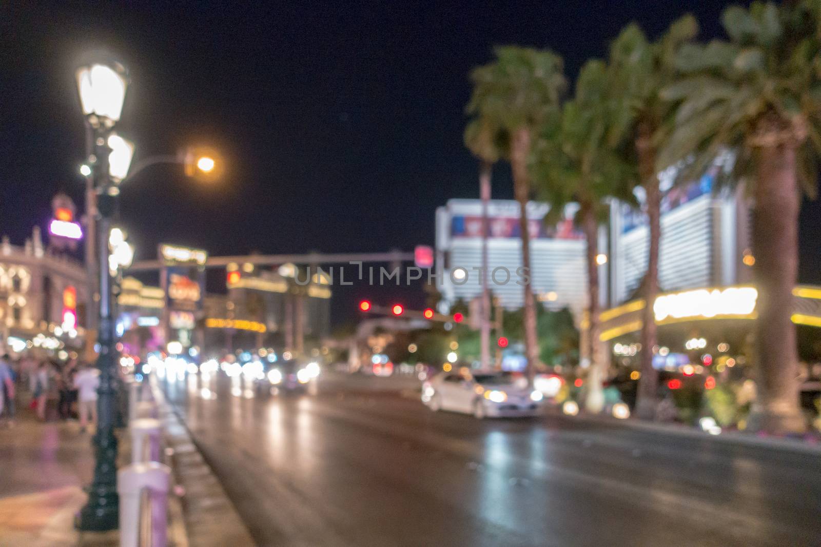 Abstract Blurred background of Las Vegas city cityscape in Nevada USA night