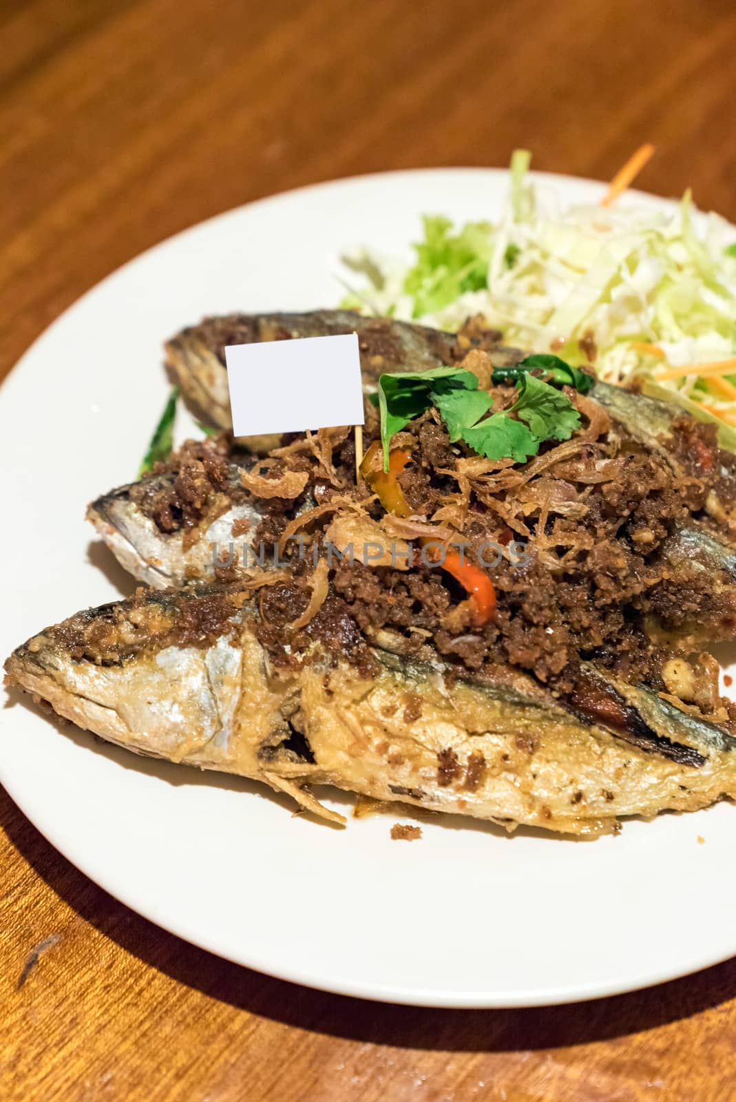 Fried Mackerel with shrimp paste