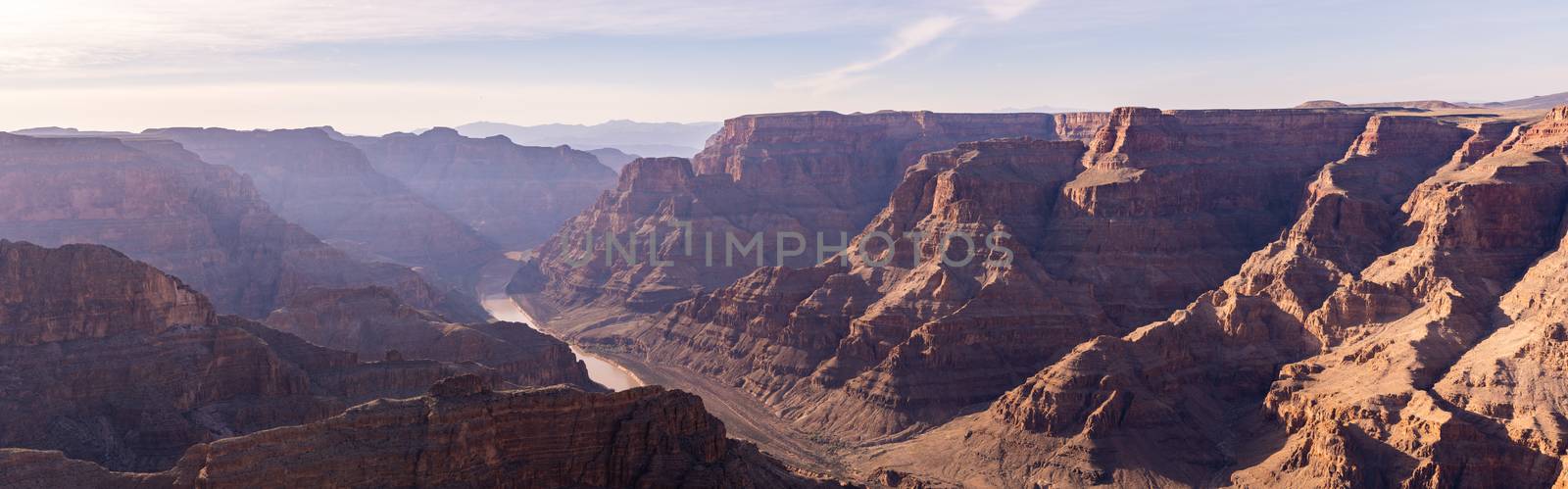 West rim of Grand Canyon in Arizona USA Panorama