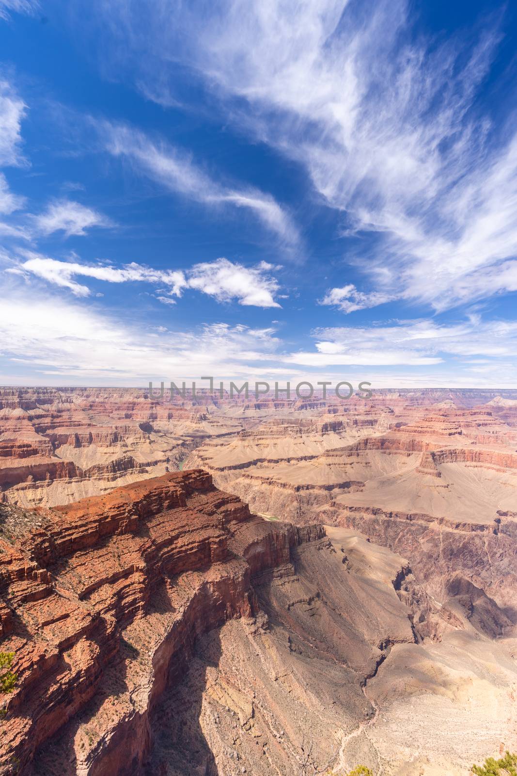 South rim of Grand Canyon in Arizona USA