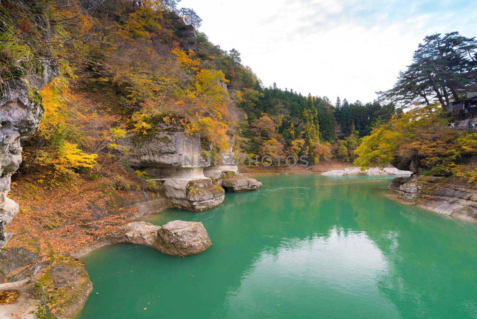 To no Hetsuri Cliff river and canyon Fukushima Japan