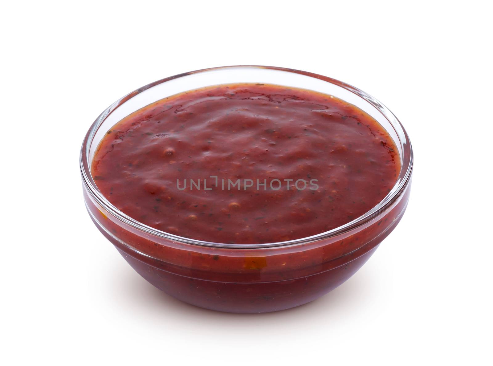 Cranberry sauce in bowl isolated on white background with clipping path