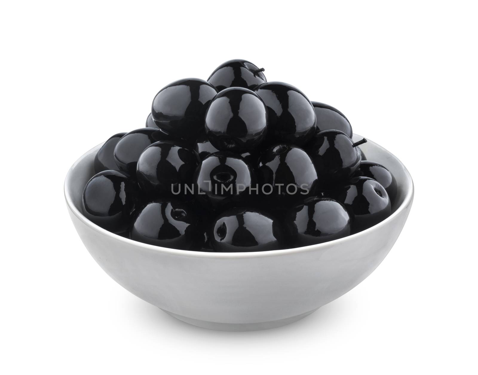 Black olives isolated on white background by xamtiw