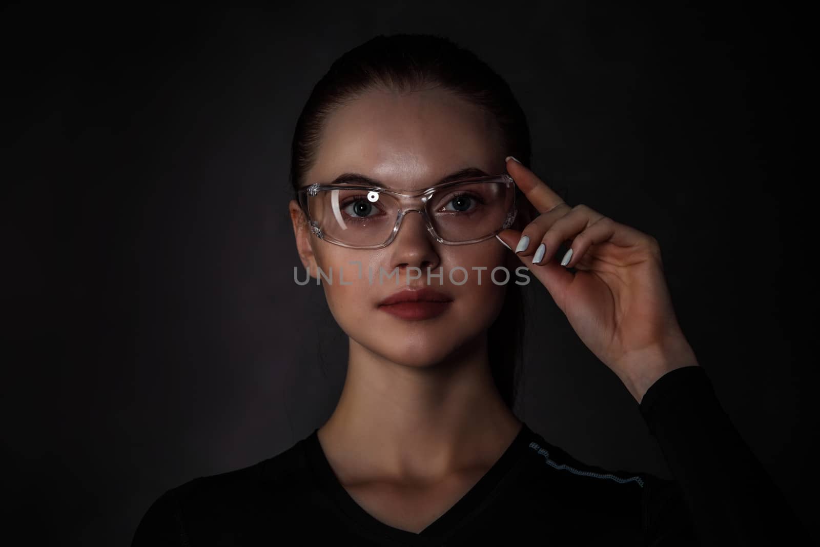 Woman with futuristic glasses by ALotOfPeople