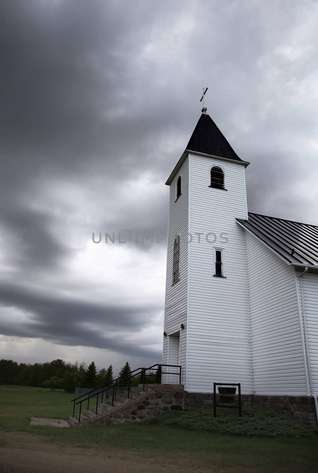 Prairie Storm Clouds Canada Saskatchewan Summer Country Church