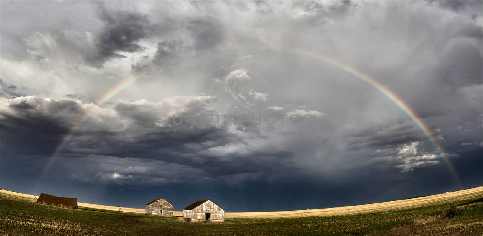 Prairie Storm Clouds Canada Saskatchewan Abandoned Buildings