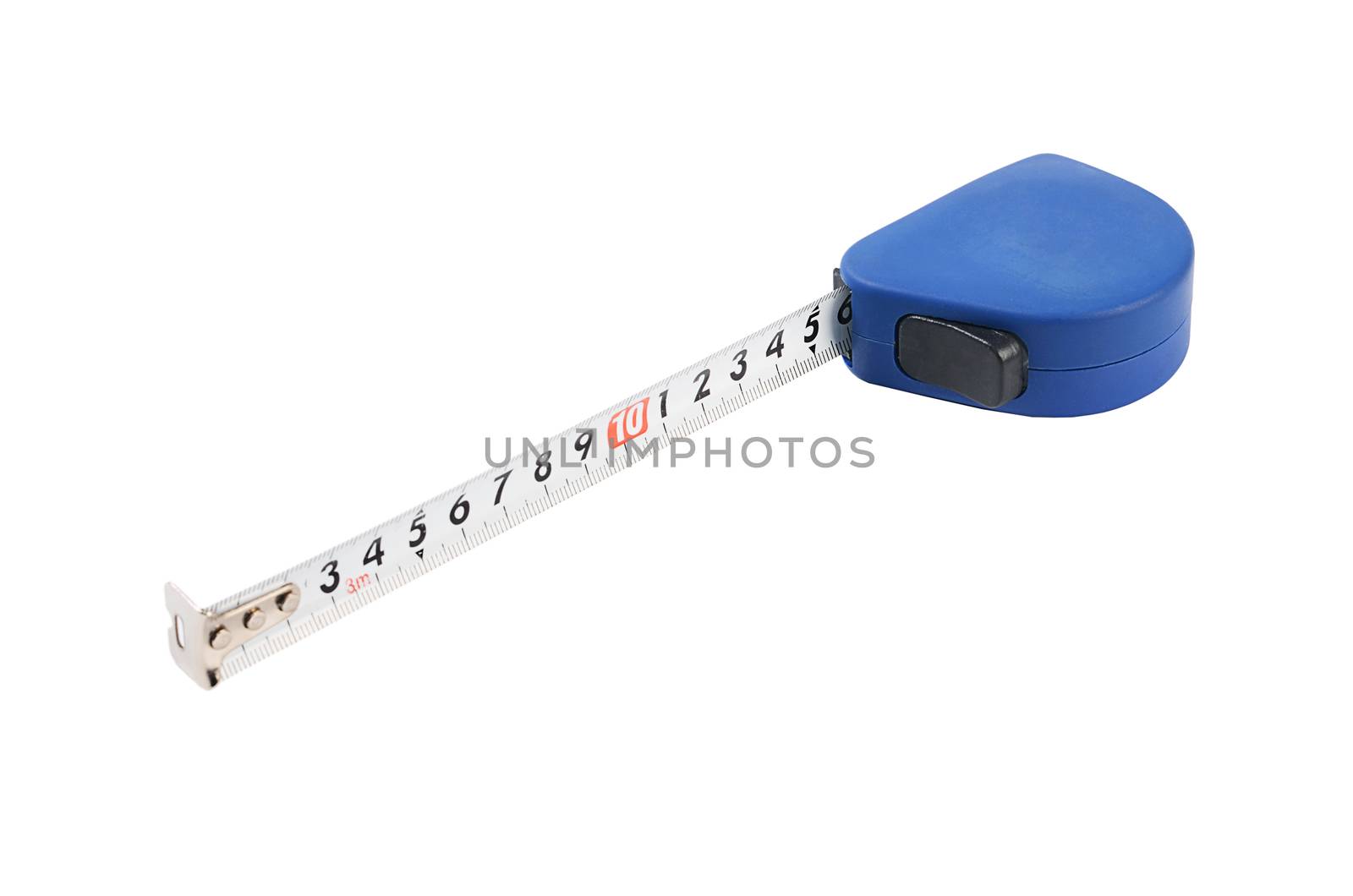 Construction tape measure isolated on white background