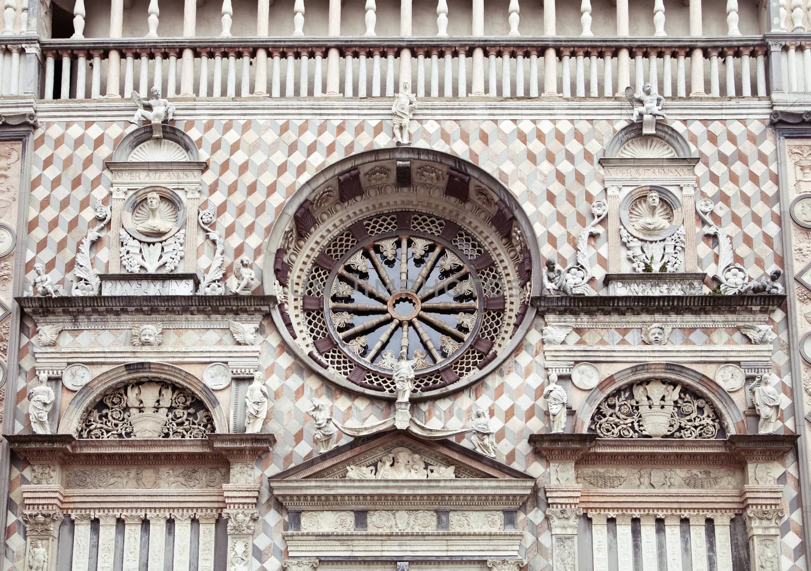 Rose window of Cappella Colleoni, Bergamo, Italy