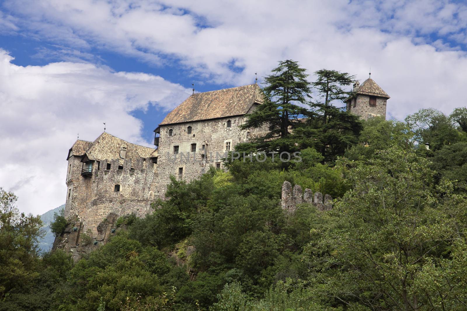 Castle on a mountain in North Italy