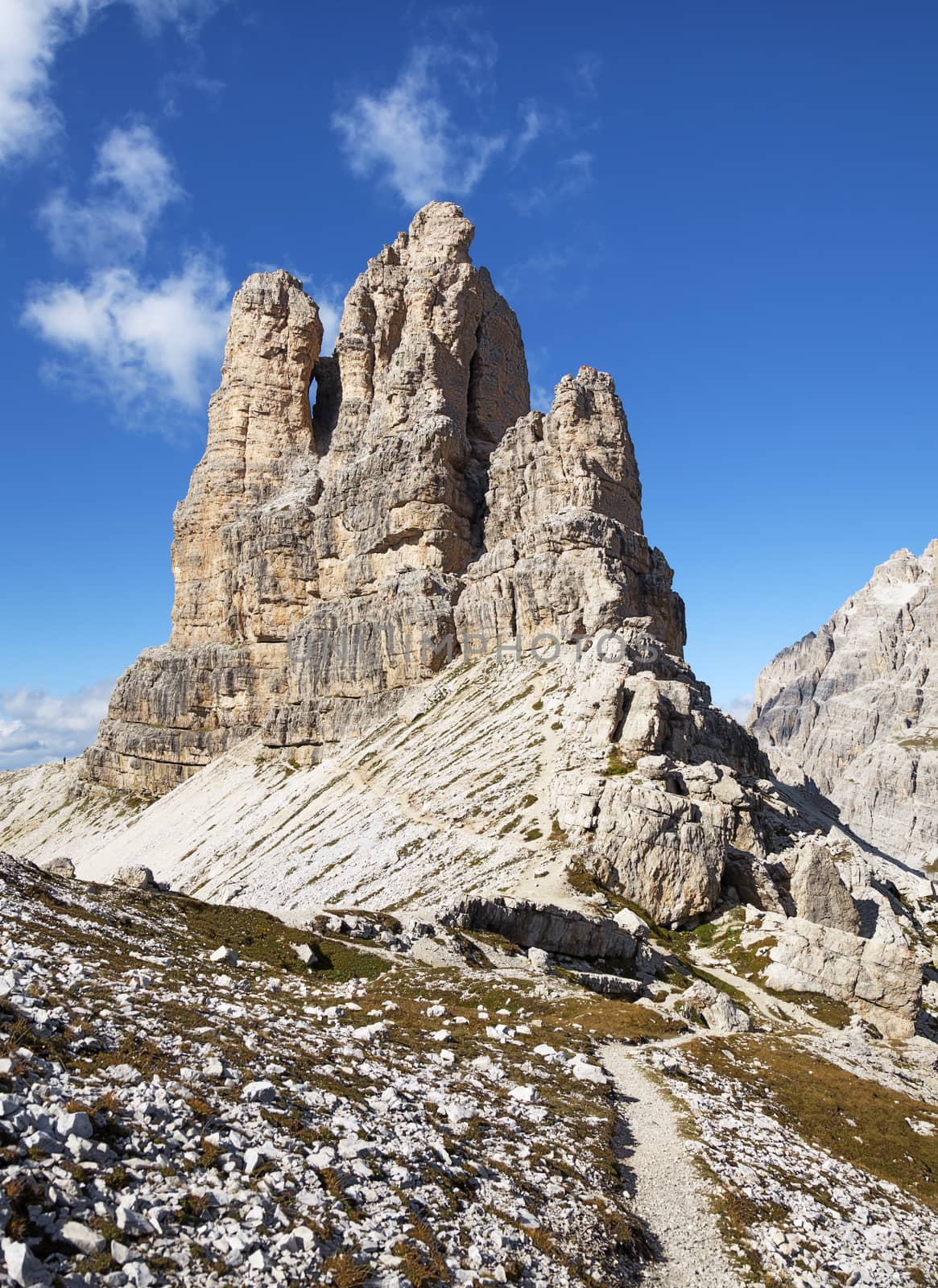 Dolomites mountains landscape on a sunny autumn day