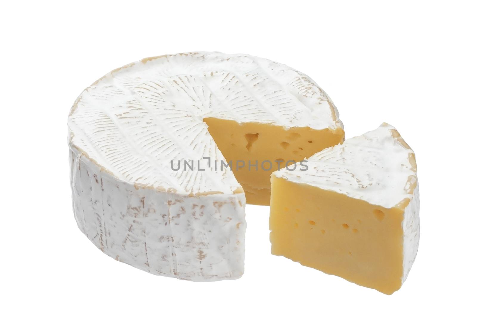 Camembert cheese isolated on white background with clipping path by xamtiw