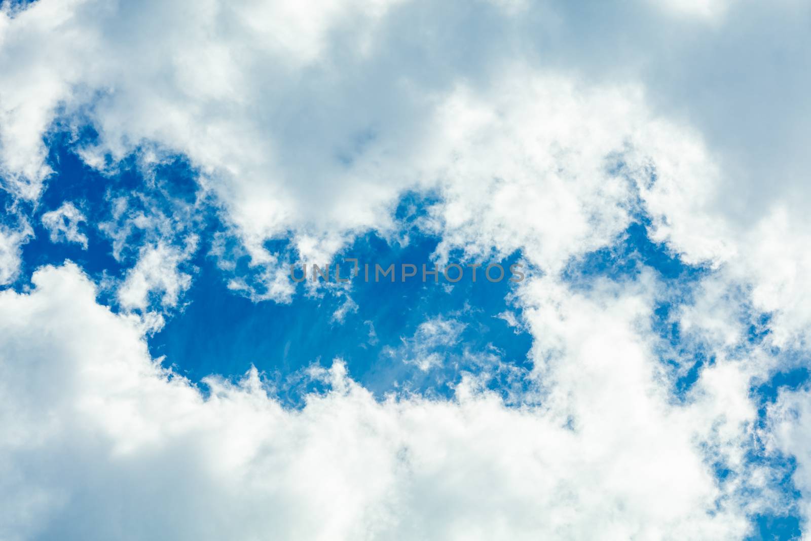 Dramatic cloudscape and sunlight jet view background