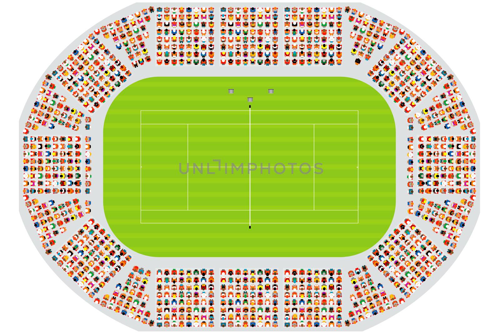 Tennis arena, top view by hibrida13