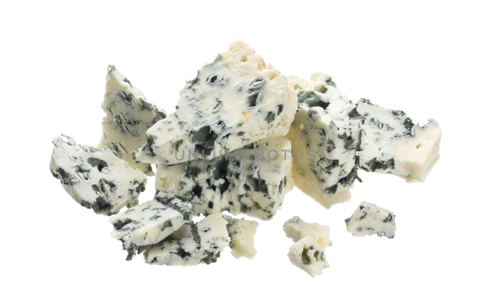 Danish blue cheese isolated on white background with clipping path by xamtiw