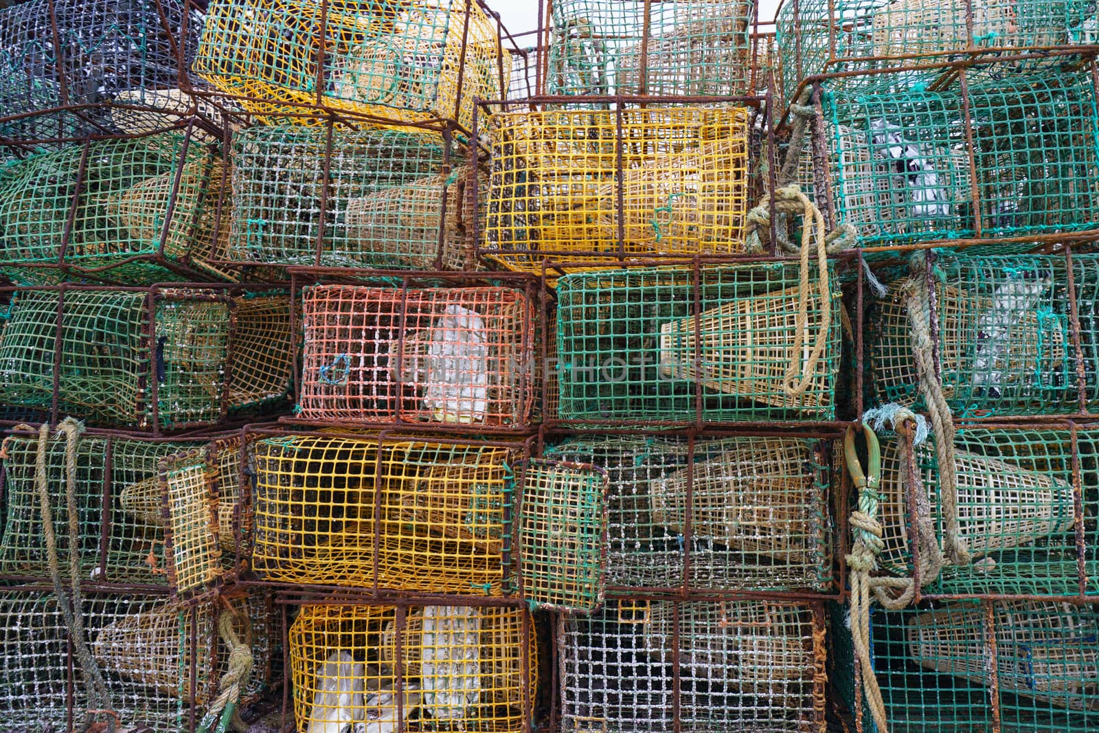 Fish traps had been stacked on the shore