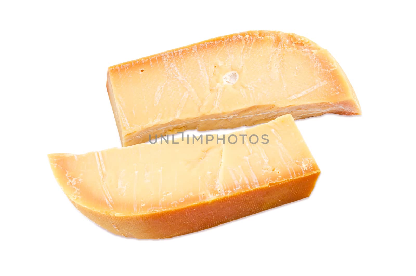 Two pieces of Dutch hard cheese Beemster by anmbph
