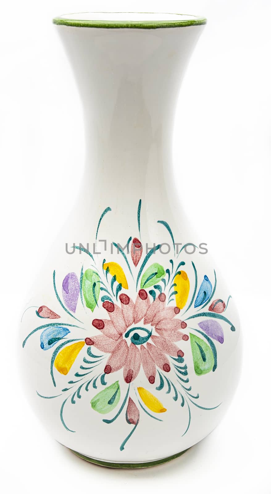 Small white vase with flower pattern