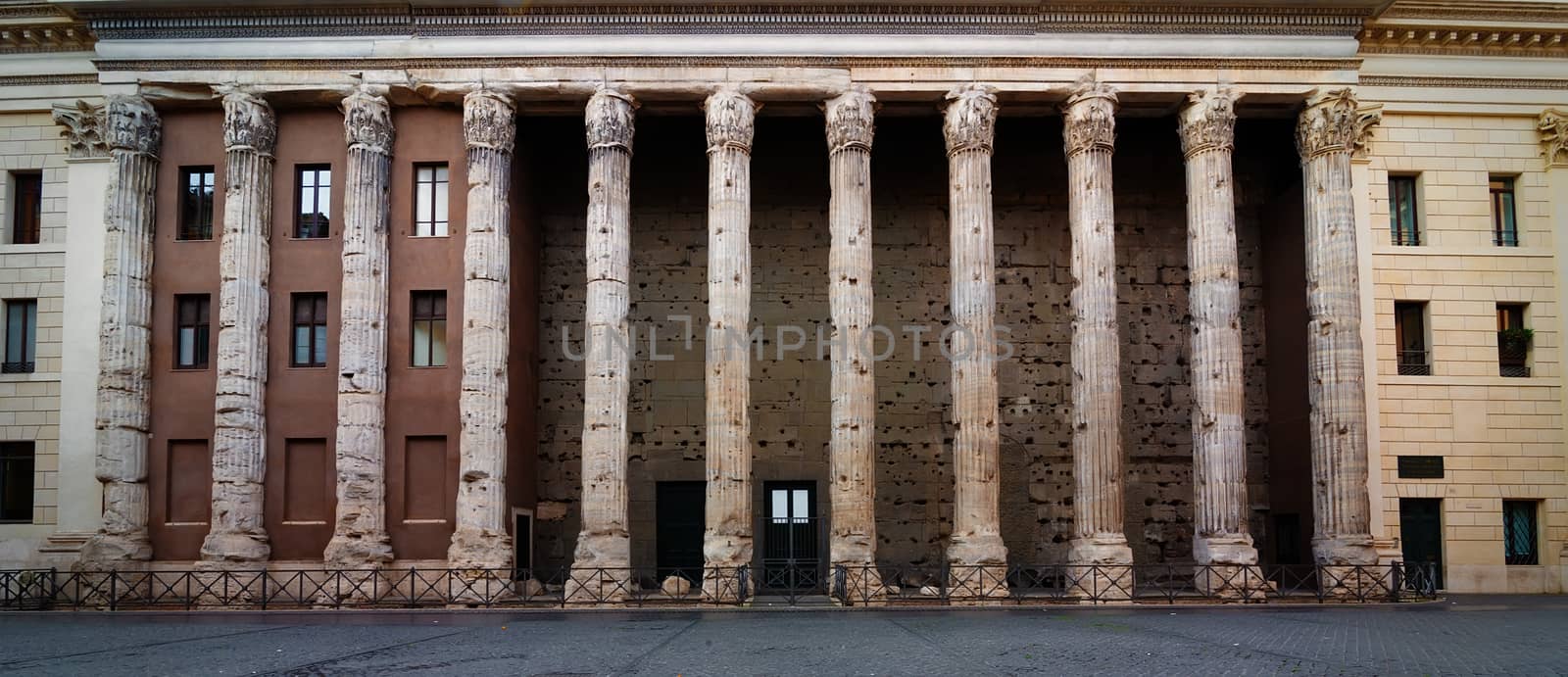 Temple of Hadrian in Piazza di Pietra in Rome, Italy. 