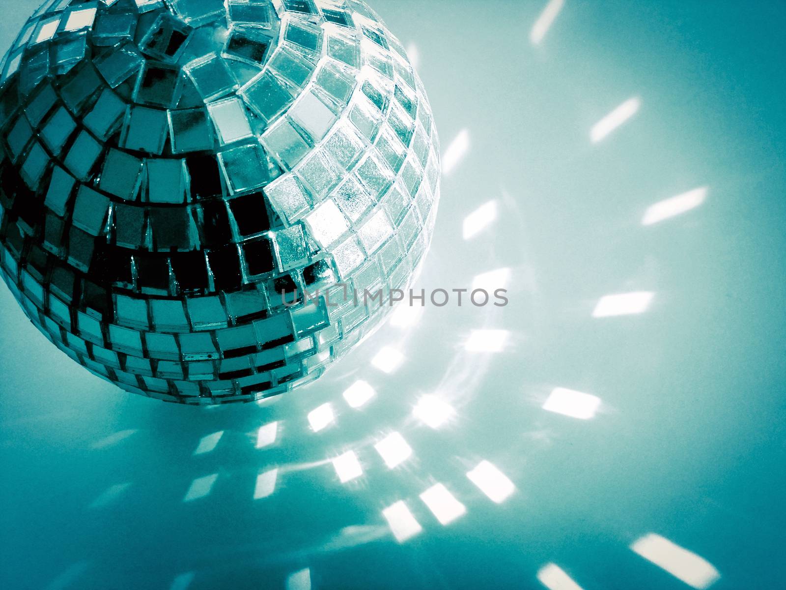 blue disco ball  close - up