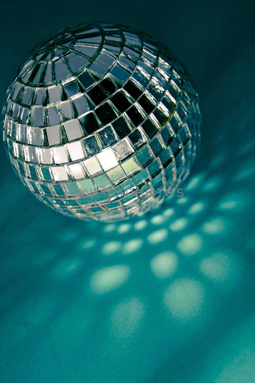 Mirror ball retro background  toned image