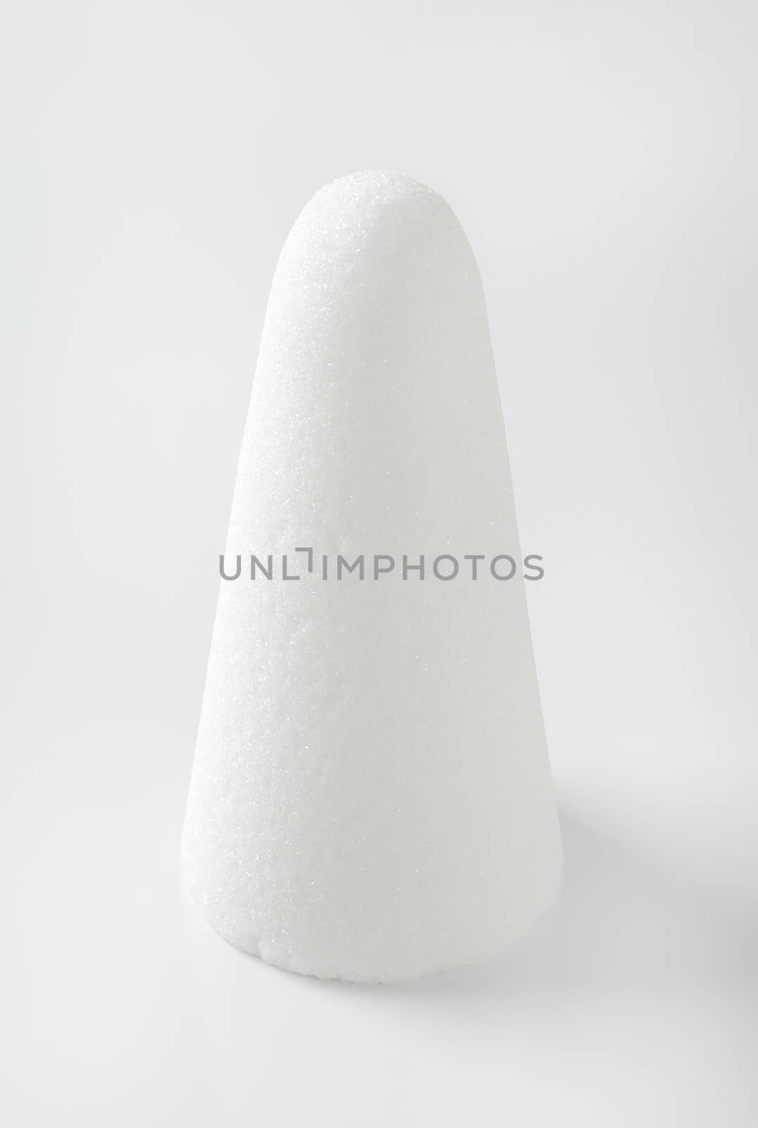 white sugar loaf or cone on white background